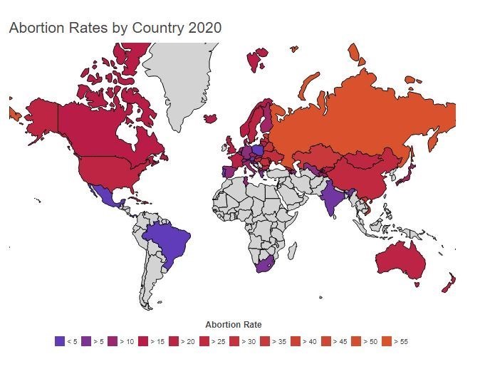 بالاترین نرخ سقط جنین در جهان مربوط به کدام کشور است؟