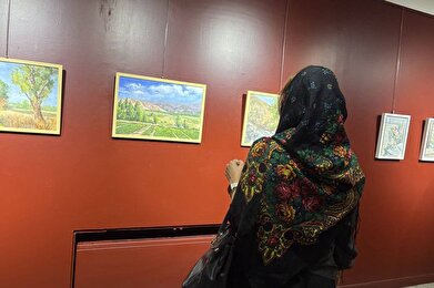 عکس؛ نمایشگاه نقاشی «در گلستانه» در فرهنگسرای ارسباران