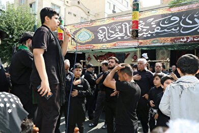 عکس؛ مواکب فرهنگسرای فردوس در مراسم آیین جاماندگان اربعین حسینی