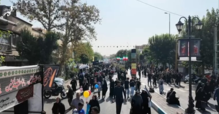 فیلم؛ موکب فرهنگسرای ارسباران در آیین راهپیمایی جاماندگان اربعین حسینی
