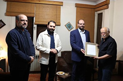 عکس؛ دیدار محمد باقر اعلمی سرپرست سازمان فرهنگی هنری شهرداری تهران با استاد اکبر زنجانپور